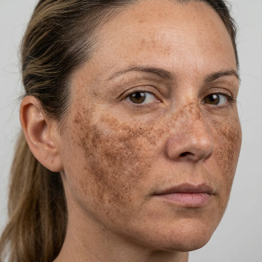 Severe acne cheek before treatment