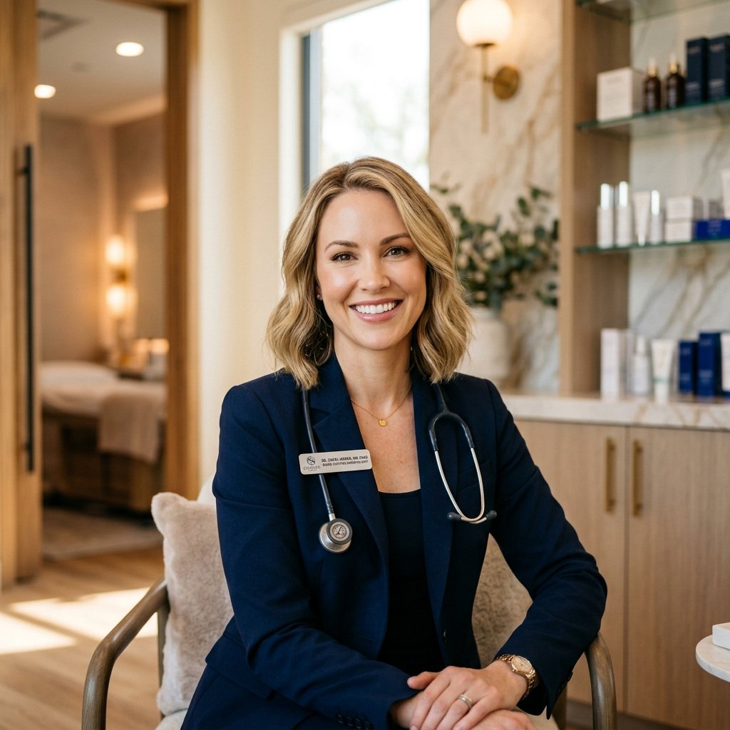 Board Certified Aesthetic Doctor smiling in Inform Clinics lobby