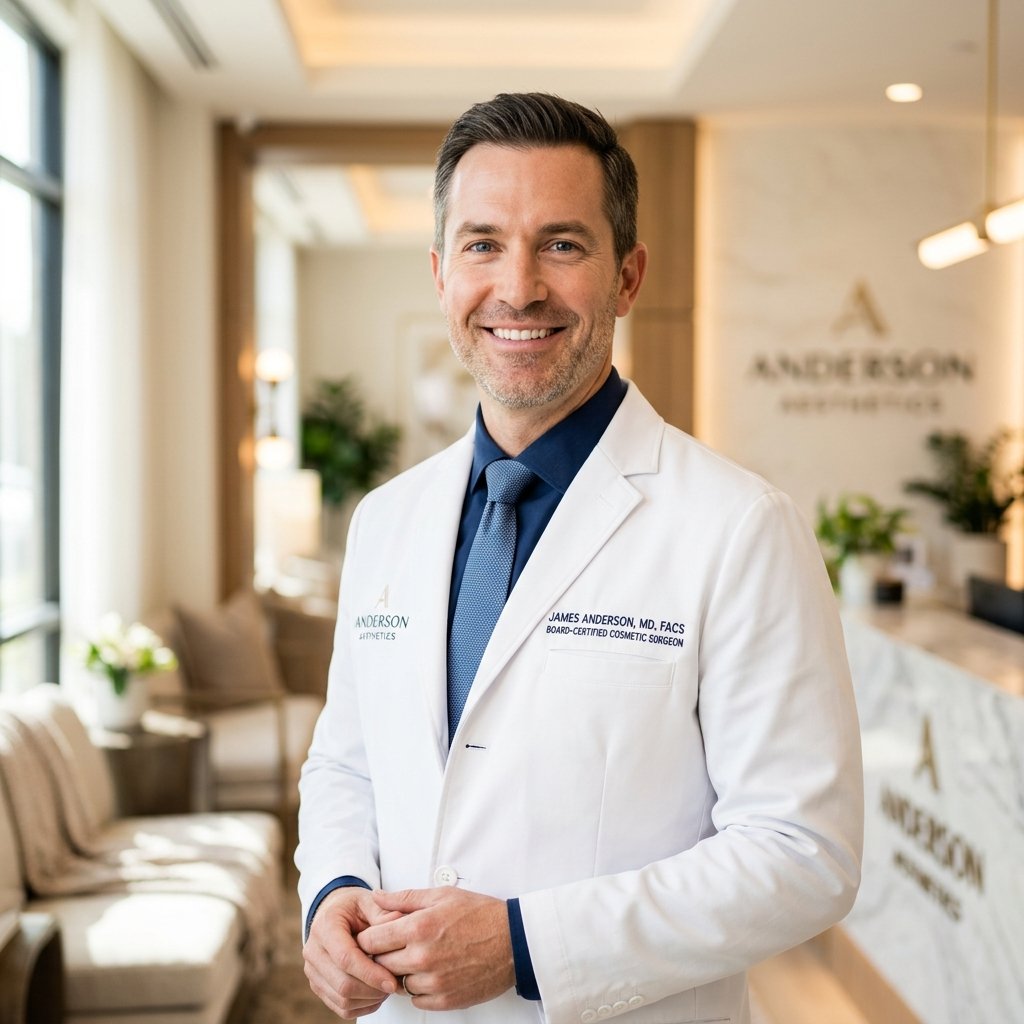 Chief Plastic Surgeon Dr. Marcus Vance in operating scrubs